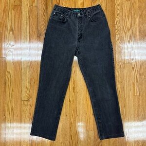 Vintage Ralph Lauren Black Wash Straight Leg Jeans Women’s Petite